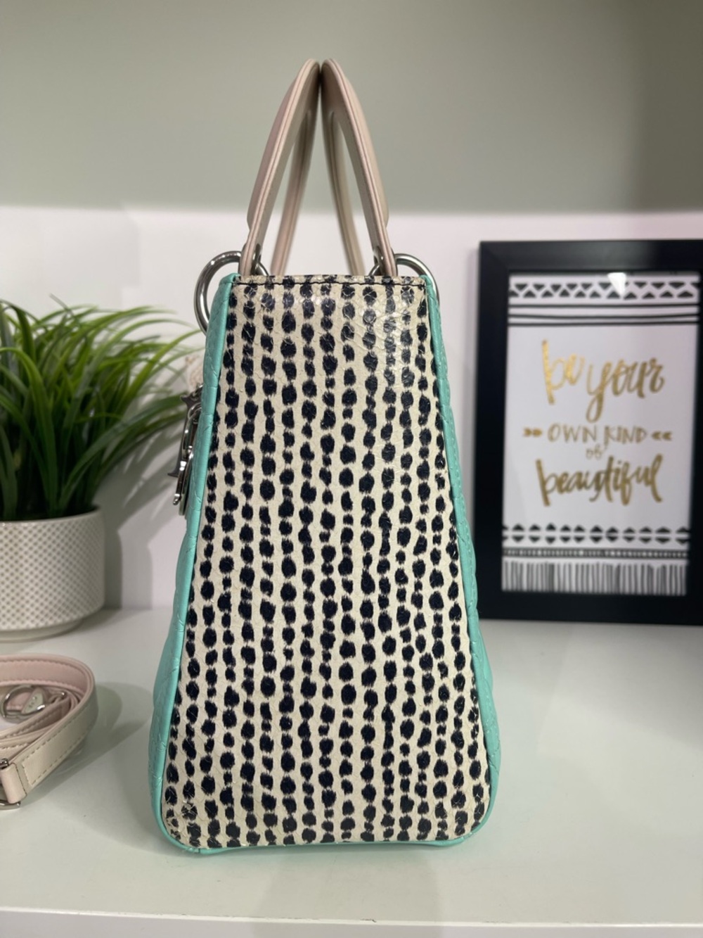 Dior Quilted Lady Dior Medium Python Silver Hardware - Picture 3 of 7